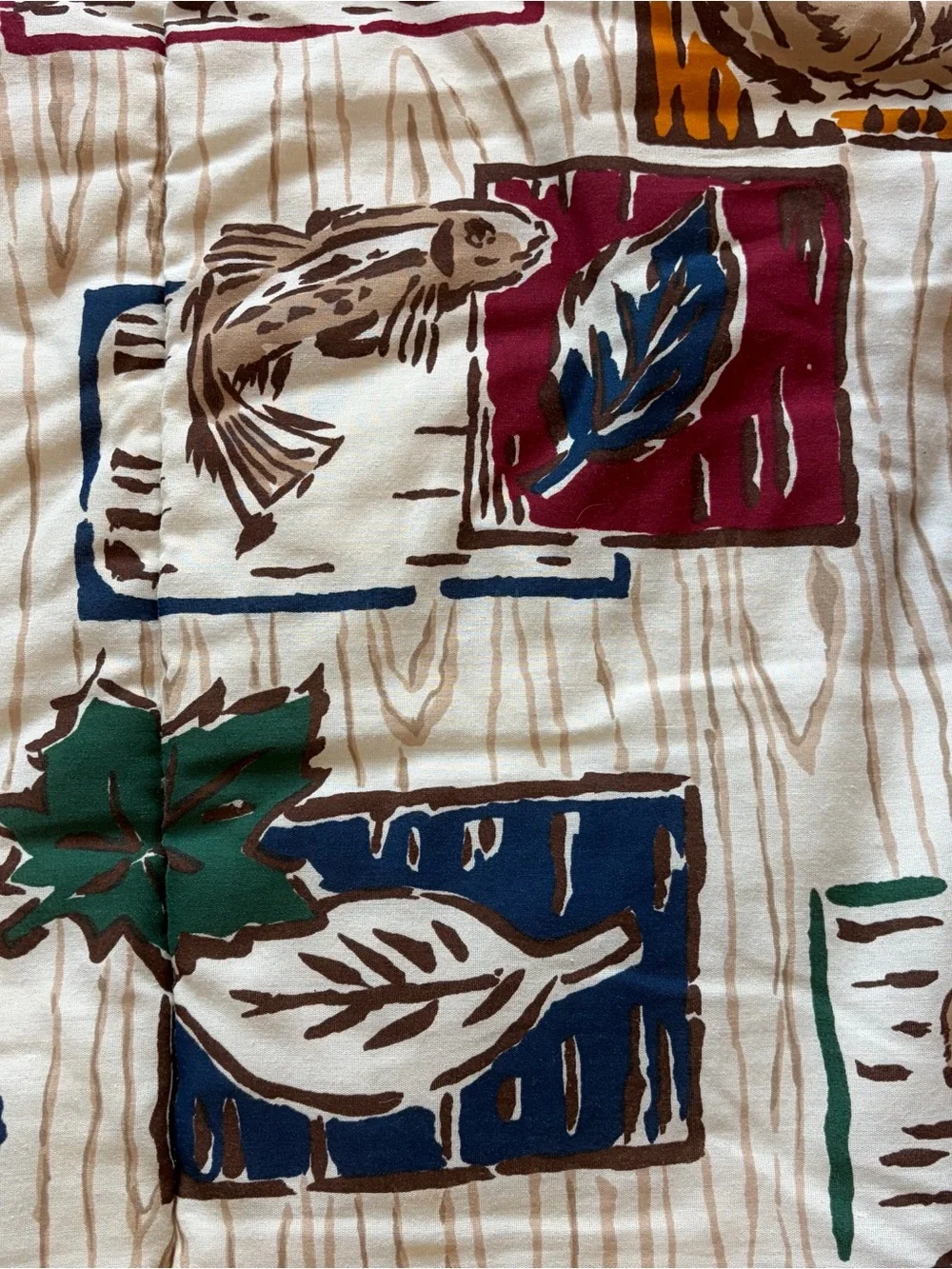Vintage True Grit Kimlor Mills Woodland Animal Comforter Full Double Cabin Lodge